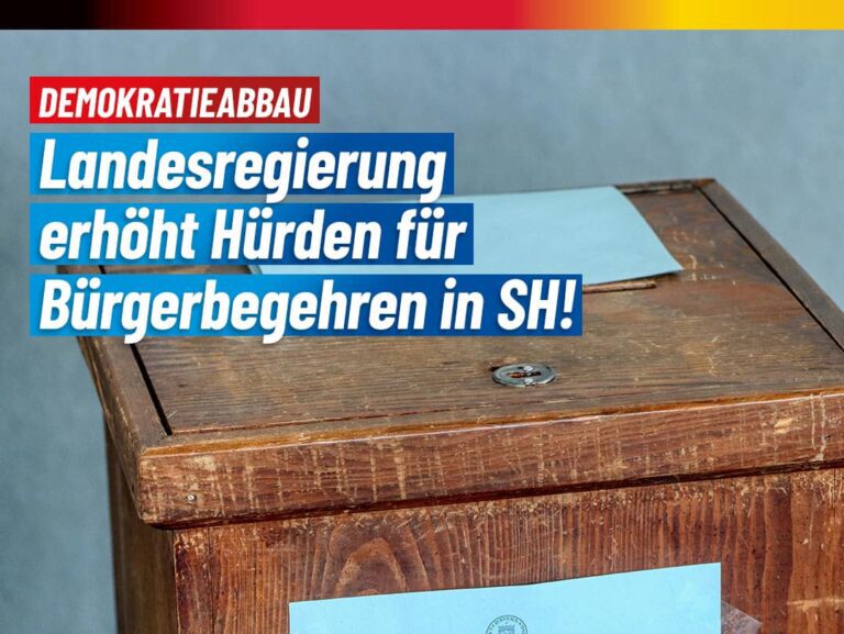 Demokratieabbau: Landesregierung erhöht Hürden für Bürgerbegehren in Schleswig-Holstein!