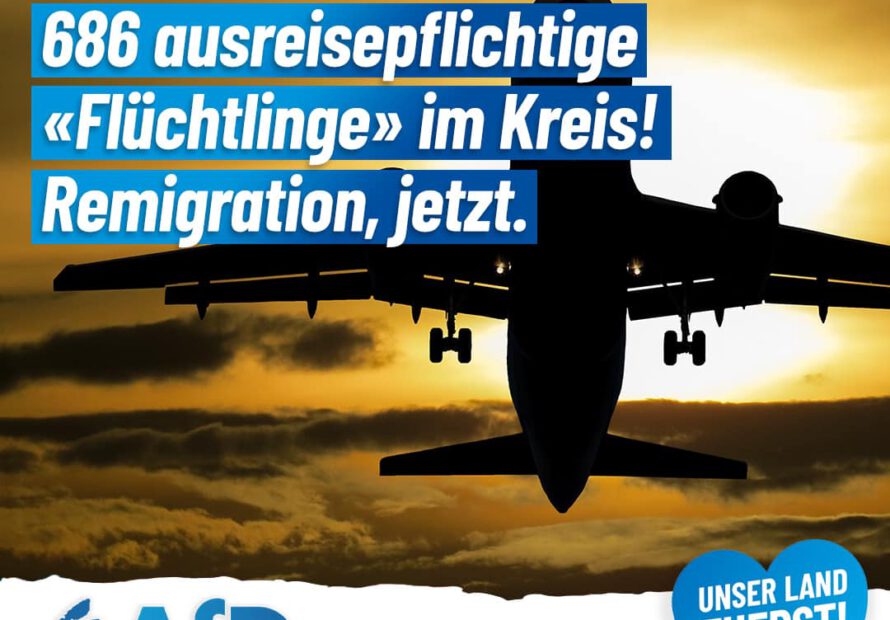 686 ausreisepflichtige „Flüchtlinge“ im Kreis – Remigration, jetzt!